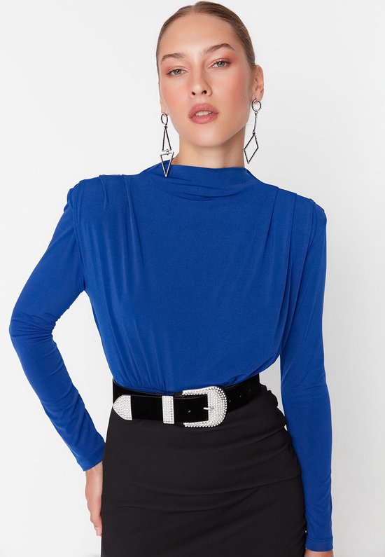 Trendyol Zwarte Gedrapeerde Body Met Drukknopen Tpraw23Bd00048