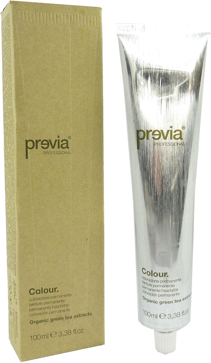 Previa Professional Colour Organic Green Tea Extracts permanente haarkleuring 100ml - 06,34 Copper Golden Dark Blonde / Dunkelblond Kupfergold