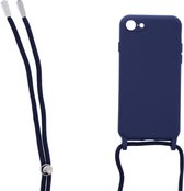 Ketting silicone telefoonhoesje Geschikt voor: iPhone 7 / 8 - TPU - Silicone - Donkerblauw - ZT Accessoires
