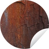 Tuincirkel Roest - Lijn - Oranje - 150x150 cm - Ronde Tuinposter - Buiten