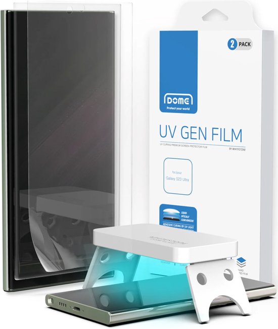 Whitestone Screen Protector UV PET 2-Pack Geschikt voor Samsung Galaxy S23 Ultra