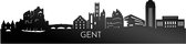 Skyline Gent Zwart Glanzend - 100 cm - Woondecoratie - Wanddecoratie - Meer steden beschikbaar - Woonkamer idee - City Art - Steden kunst - Cadeau voor hem - Cadeau voor haar - Jubileum - Trouwerij - WoodWideCities