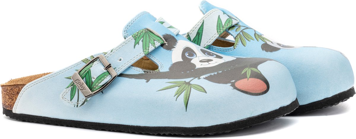 Goby Bamboo Panda Dames Clogs – Handmade – Vegan Leer – Maat 35
