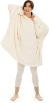 HOMELEVEL oversized fleece hoodie unisex - Grote, zachte fleecetrui om in te relaxen - Voor dames en heren -Crème - Maat XL