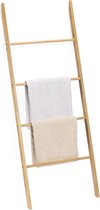 Navaris Multifunctionele Bamboe Handdoeken Ladder - 4 Treden voor Handdoeken, Kleding, Beddengoed - Voor Slaapkamer, Badkamer - Handdoek Standaard