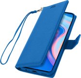 Cover Geschikt voor Huawei P Smart Z/Honor 9X Flip Wallet Stand Video blauwe