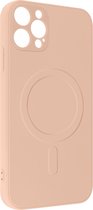 Hoesje Magsafe Geschikt voor Apple iPhone 12 Pro Max Siliconen binnenkant Soft-touch roze