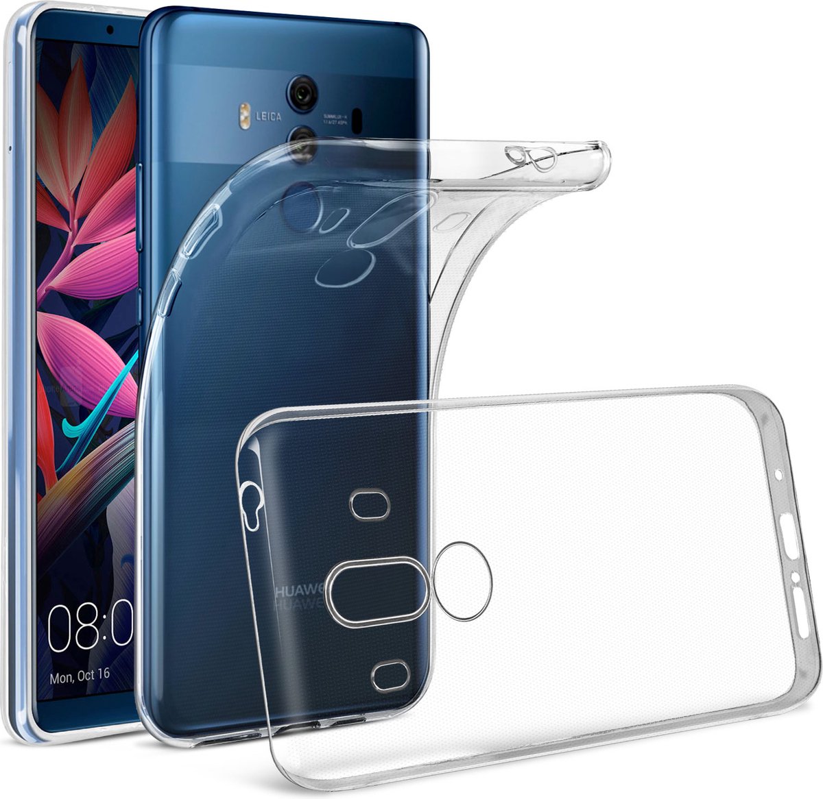 Avizar Hoes Geschikt voor Huawei Mate 10 Pro ultrafijne siliconengel, Transparant