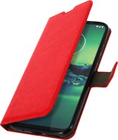 Geschikt voor Motorola Moto G8 Plus Wallet Case Kaarthouder rood