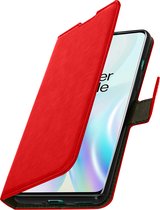 Geschikt voor OnePlus 8 Wallet Case Kaarthouder rood