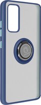Geschikt voor Samsung Galaxy S20 FE Bi-materiaal Case Ring Video-Ondersteuning blauw