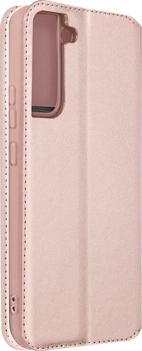 Hoes Geschikt voor Samsung Galaxy S22 klep portefeuille, video standaard champagne