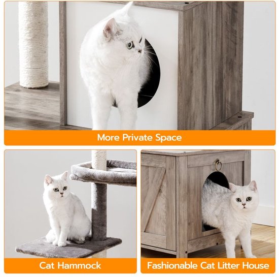 Kattenbak kast met lade en krabvlak kopen