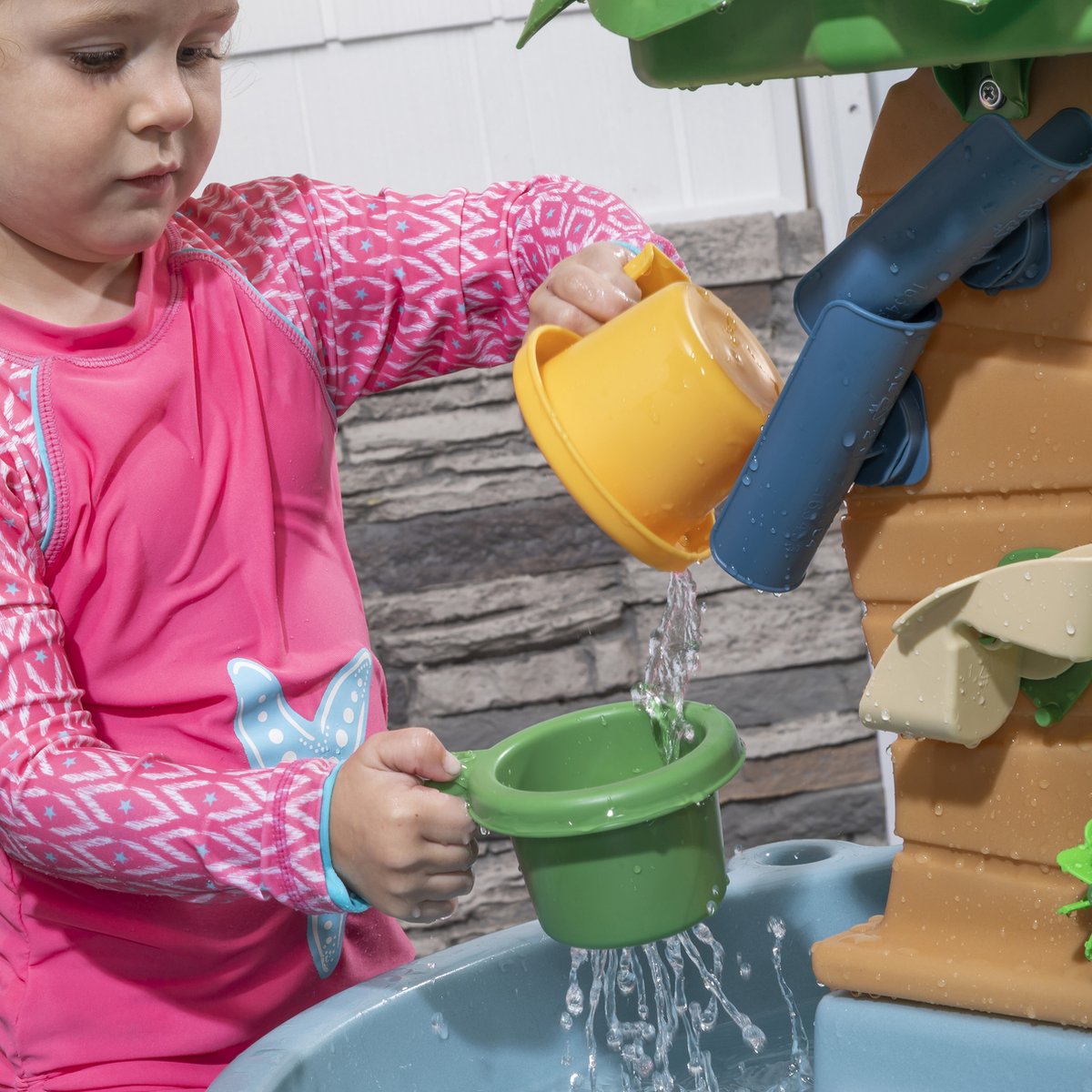 Step2 Dino Showers Watertafel - incl. 13-delig accessoireset - Waterspeelgoed voor kind - Activiteitentafel met water voor de tuin / buiten — afbeelding 3