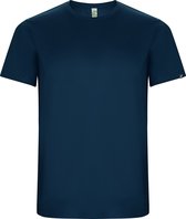 Donkerblauw unisex ECO sportshirt korte mouwen 'Imola' merk Roly maat L