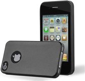 Cadorabo Hoesje voor Apple iPhone 4 / 4S in METALLIC ZWART - Beschermhoes gemaakt van flexibel TPU silicone Case Cover