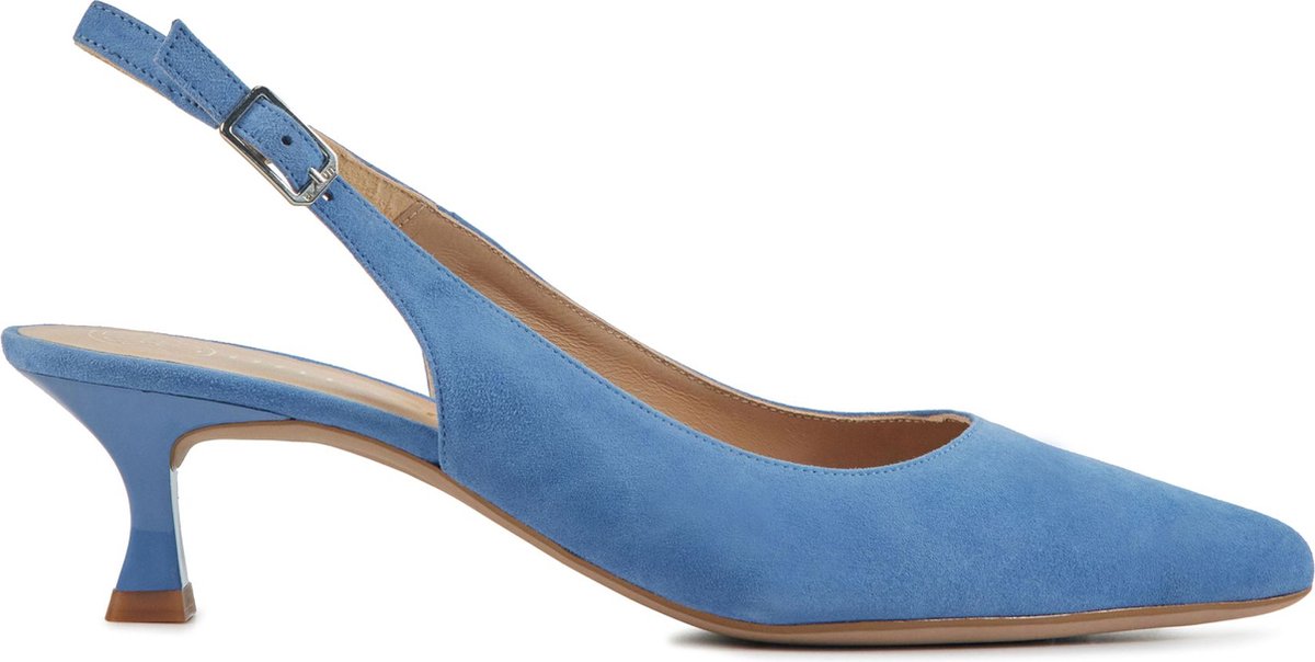 Unisa Sandalen Dames / Damesschoenen - Leer - Blokhak hoogte 5 cm - Jamal - Blauw - Maat 38