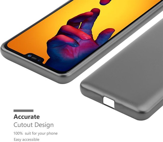 Coque Cadorabo pour Huawei P20 LITE 2018 / NOVA 3E en GRIS MÉTALLIQUE - Coque de protection en silicone TPU souple