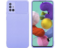 Cadorabo Hoesje geschikt voor Samsung Galaxy A51 4G / M40s in Bonbon Paars - Beschermhoes van flexibel TPU-silicone Case Cover en met camerabescherming