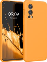 kwmobile telefoonhoesje geschikt voor OnePlus Nord 2 5G - Hoesje met siliconen coating - Smartphone case in mango