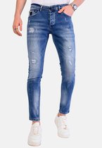 Broek met Verfspatten Heren Slim Fit - 1063 - Blauw