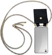 Cadorabo Hoesje geschikt voor Sony Xperia X in REGENBOOG - Silicone Mobiele telefoon ketting beschermhoes met gouden ringen, koordriem en afneembare etui