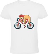 Koala op een fiets Heren T-shirt | dieren | fietsen | lui | moe | slapen | slaap | grappig | Wit