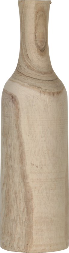 1x Vase en bois / vases à bouteille marron 47 x 13 cm rond - Vase de décoration en forme de bouteille en bois de paulownia 8 litres - décoration / accessoires pour la maison