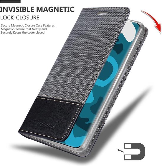 Cadorabo Hoesje geschikt voor Huawei P40 PRO / P40 PRO+ in GRIJS ZWART - Beschermhoes met magnetische sluiting, standfunctie en kaartvakje Book Case Cover Etui