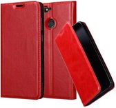 Cadorabo Hoesje voor Huawei Y6 PRIME in APPEL ROOD - Beschermhoes met magnetische sluiting, standfunctie en kaartvakje Book Case Cover Etui
