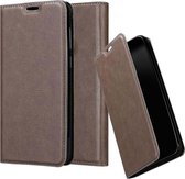 Cadorabo Hoesje geschikt voor Samsung Galaxy A6s in KOFFIE BRUIN - Beschermhoes met magnetische sluiting, standfunctie en kaartvakje Book Case Cover Etui