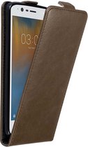 Cadorabo Hoesje geschikt voor Nokia 3 2017 in KOFFIE BRUIN - Beschermhoes in flip design Case Cover met magnetische sluiting