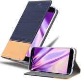 Cadorabo Hoesje geschikt voor Samsung Galaxy S7 EDGE in DONKERBLAUW BRUIN - Beschermhoes met magnetische sluiting, standfunctie en kaartvakje Book Case Cover Etui