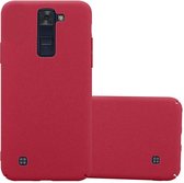 Cadorabo Hoesje geschikt voor LG K8 2016 in FROSTY ROOD - Hard Case Cover beschermhoes in Frosted look tegen krassen en stoten