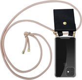 Cadorabo Hoesje voor Apple iPhone 11 PRO in PEARLY ROSE GOUD - Silicone Mobiele telefoon ketting beschermhoes met gouden ringen, koordriem en afneembare etui