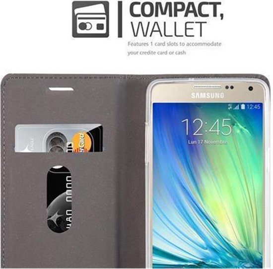 Coque Cadorabo pour Samsung Galaxy A5 2015 en MARRON BLEU FONCÉ - Coque de protection avec fermeture magnétique