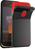 Cadorabo Hoesje geschikt voor Nokia 1 2018 in ZWART - Beschermhoes gemaakt van flexibel TPU Silicone Case Cover