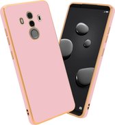 Cadorabo Hoesje voor Huawei MATE 10 PRO in Glossy Roze - Goud - Beschermhoes Case Cover van flexibel TPU-silicone en met camerabescherming