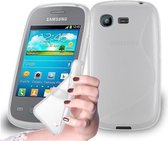 Cadorabo Hoesje voor Samsung Galaxy POCKET in SEMI-TRANSPARANT - Beschermhoes gemaakt van flexibel TPU silicone Case Cover