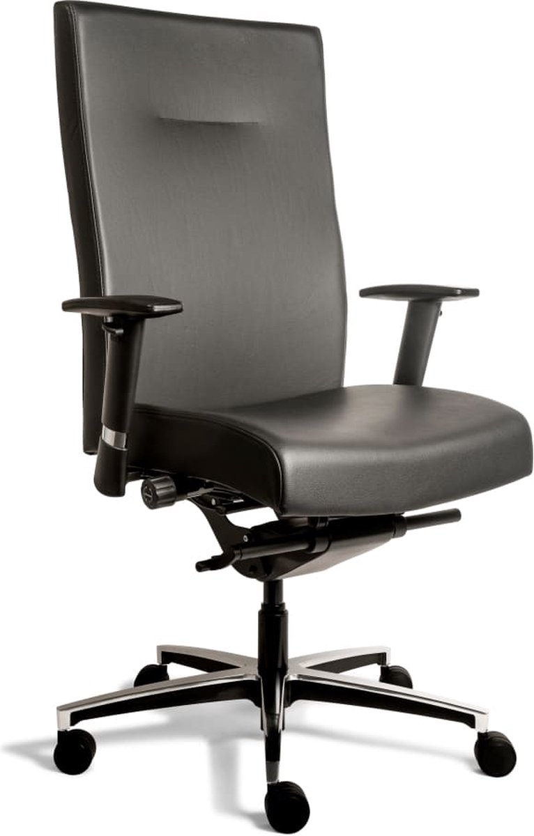 Workliving Manager XL Zwart PVC - Bureaustoel Ergonomisch Design (N)EN 1335 tot 200KG
