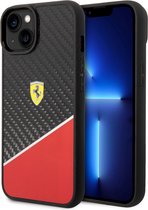 Ferrari iPhone 14 Plus Telefoonhoesje - Polycarbonaat & TPU - Rood & Zwart - Bescherm Uw Telefoon