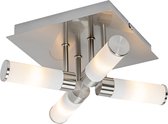 QAZQA bath - Moderne Plafondlamp - 4 lichts - L 23 cm - Staal - Buitenverlichting