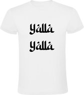 Yalla yalla Heren T-shirt | Marokko | Marokkaans | Arabisch | schiet op | straattaal | kom op | Wit