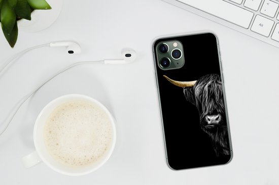 Coque iPhone 11 Pro Max - Scottish Highlander - Vaches - Or - Siliconen