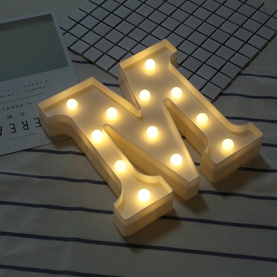 Alphabet M anglais lettre forme lumière décorative batterie sèche alimenté  blanc chaud... | bol