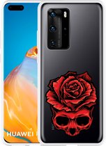 Huawei P40 Pro Hoesje Red Skull Designed by Cazy