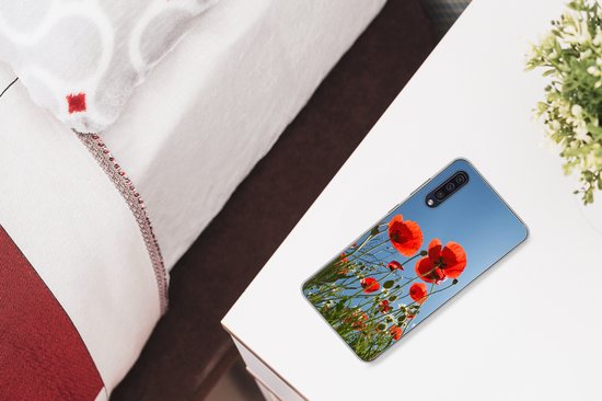 Coque Samsung Galaxy A50 - Soleil éclatant sur des coquelicots en Espagne - Coque en Siliconen pour téléphone