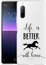 Sony Xperia 10 II Hoesje Life is Better with Horses Designed by Cazy