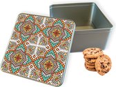 Biscuit Tin Vintage Mandala Square - Boîte de rangement 20x20x10 cm