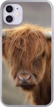 Geschikt voor iPhone 11 hoesje - Schotse Hooglander - Hoorns - Haar - Siliconen Telefoonhoesje